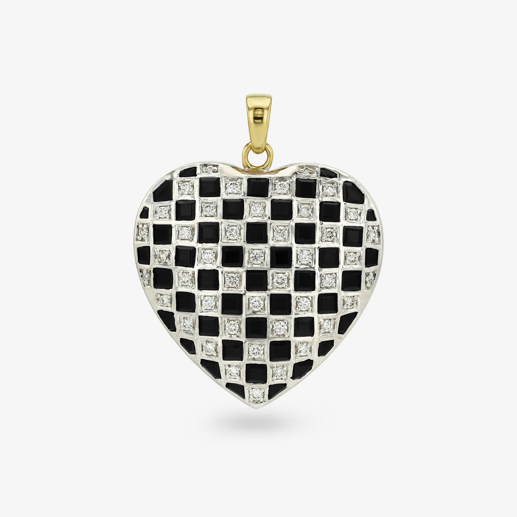 Big Checker Heart Pendant