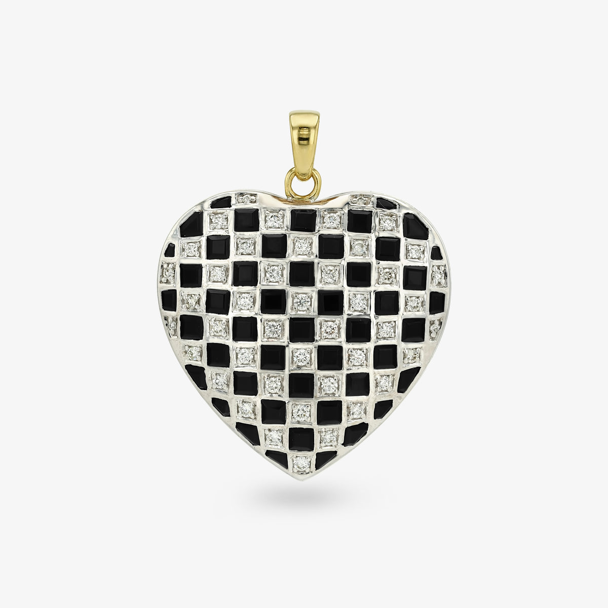 Big Checker Heart Pendant