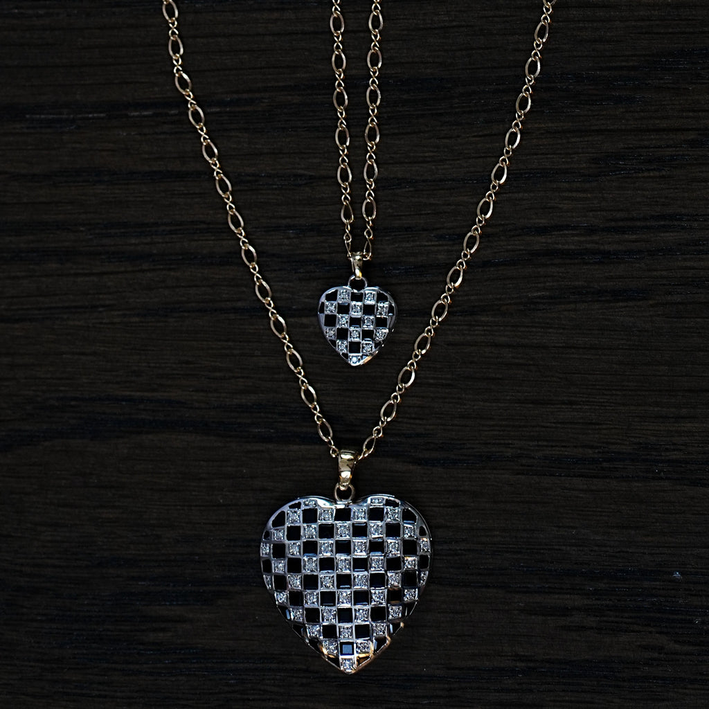 Little Checker Heart Pendant