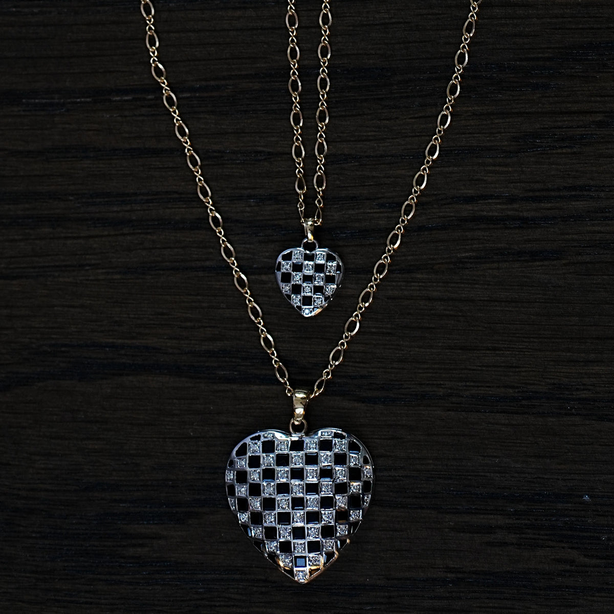 Little Checker Heart Pendant