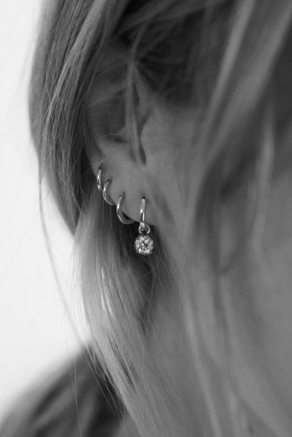 Diamond Drop Hoops — round