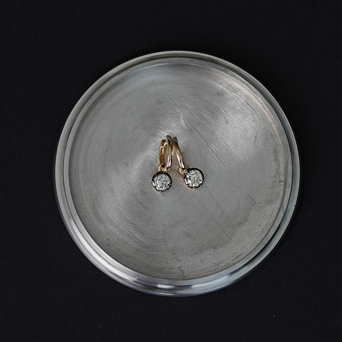 Diamond Drop Hoops — round