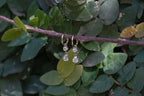 Double Diamond Drop Hoops — round + pear