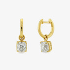 Diamond Drop Hoops — cushion