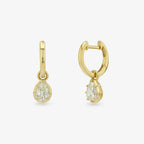 Diamond Drop Hoops — pear