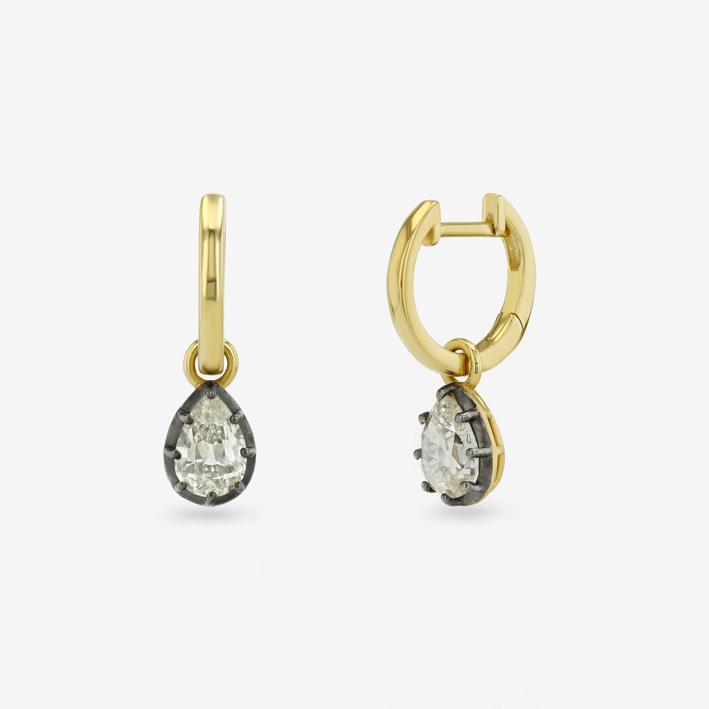 Diamond Drop Hoops — pear