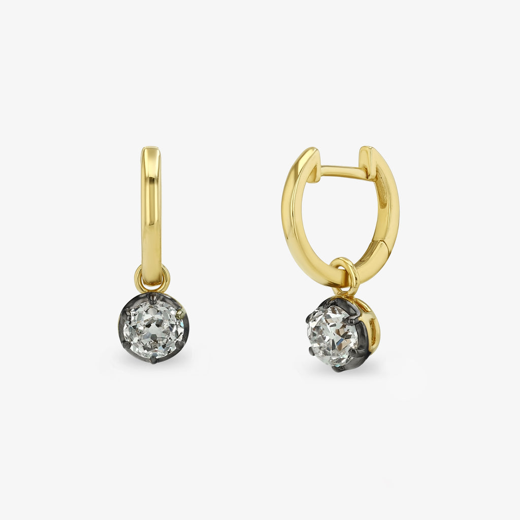 Diamond Drop Hoops — round