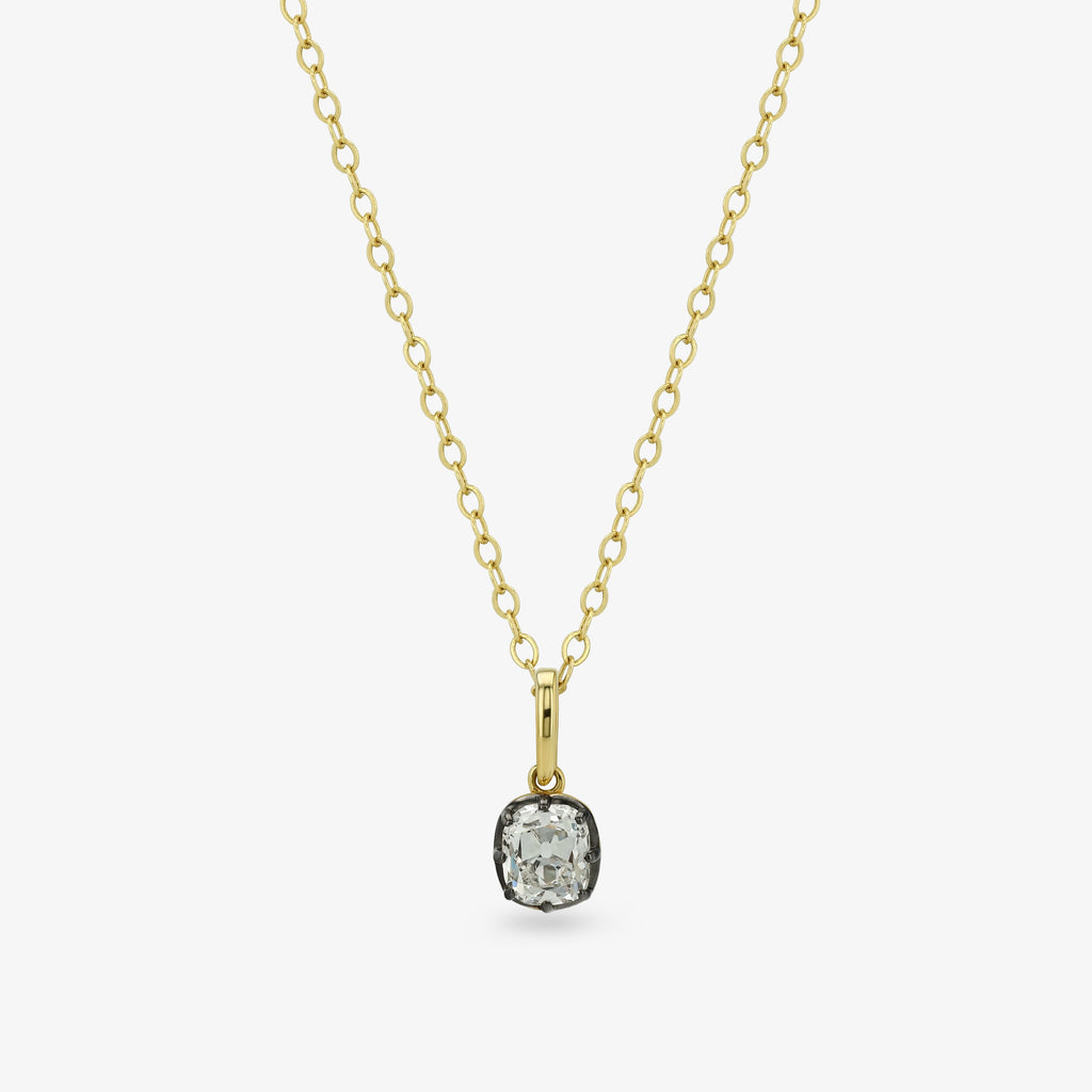 Diamond Seed Pendant Necklace — cushion