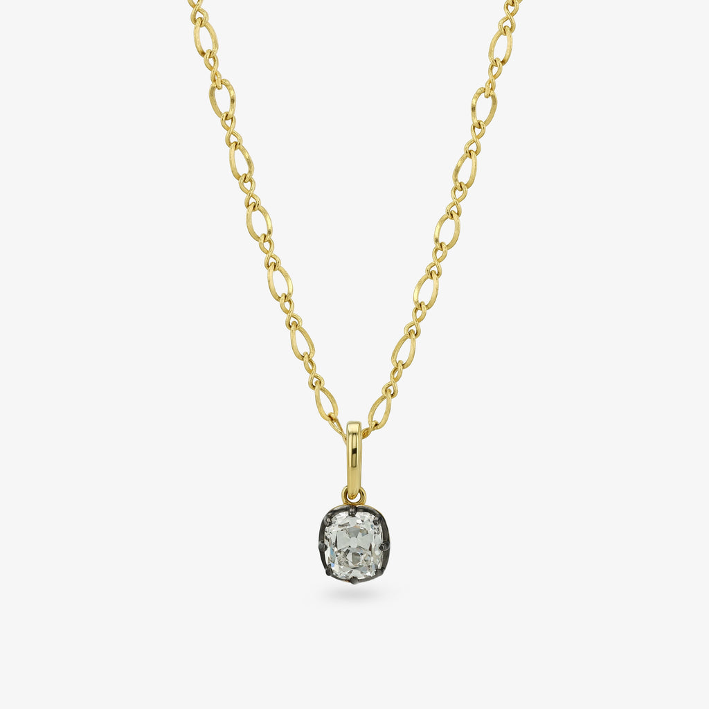 Diamond Seed Pendant Necklace — cushion