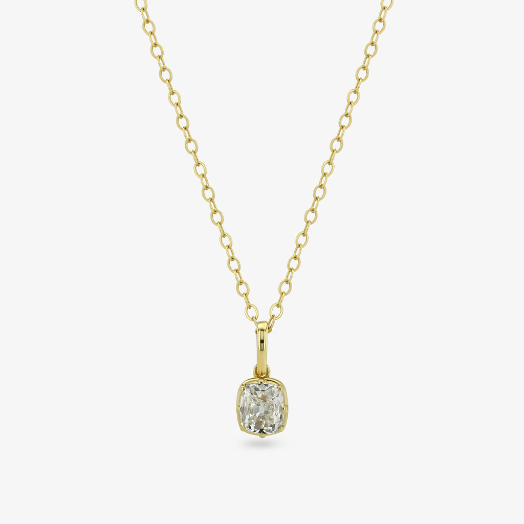 Diamond Seed Pendant Necklace — cushion