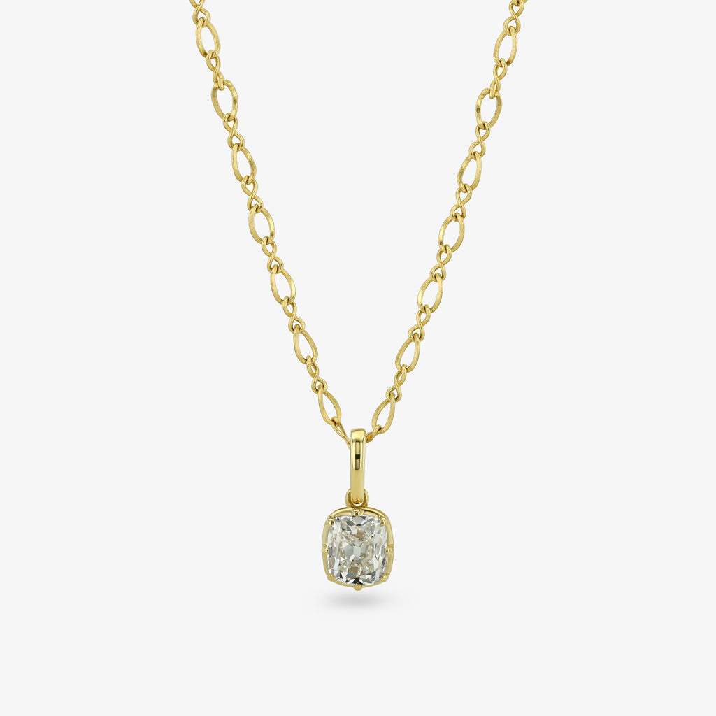 Diamond Seed Pendant Necklace — cushion
