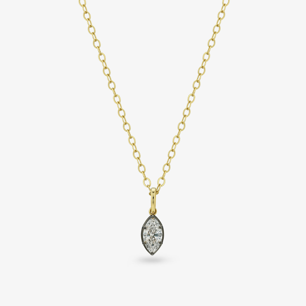 Diamond Seed Pendant Necklace — marquise