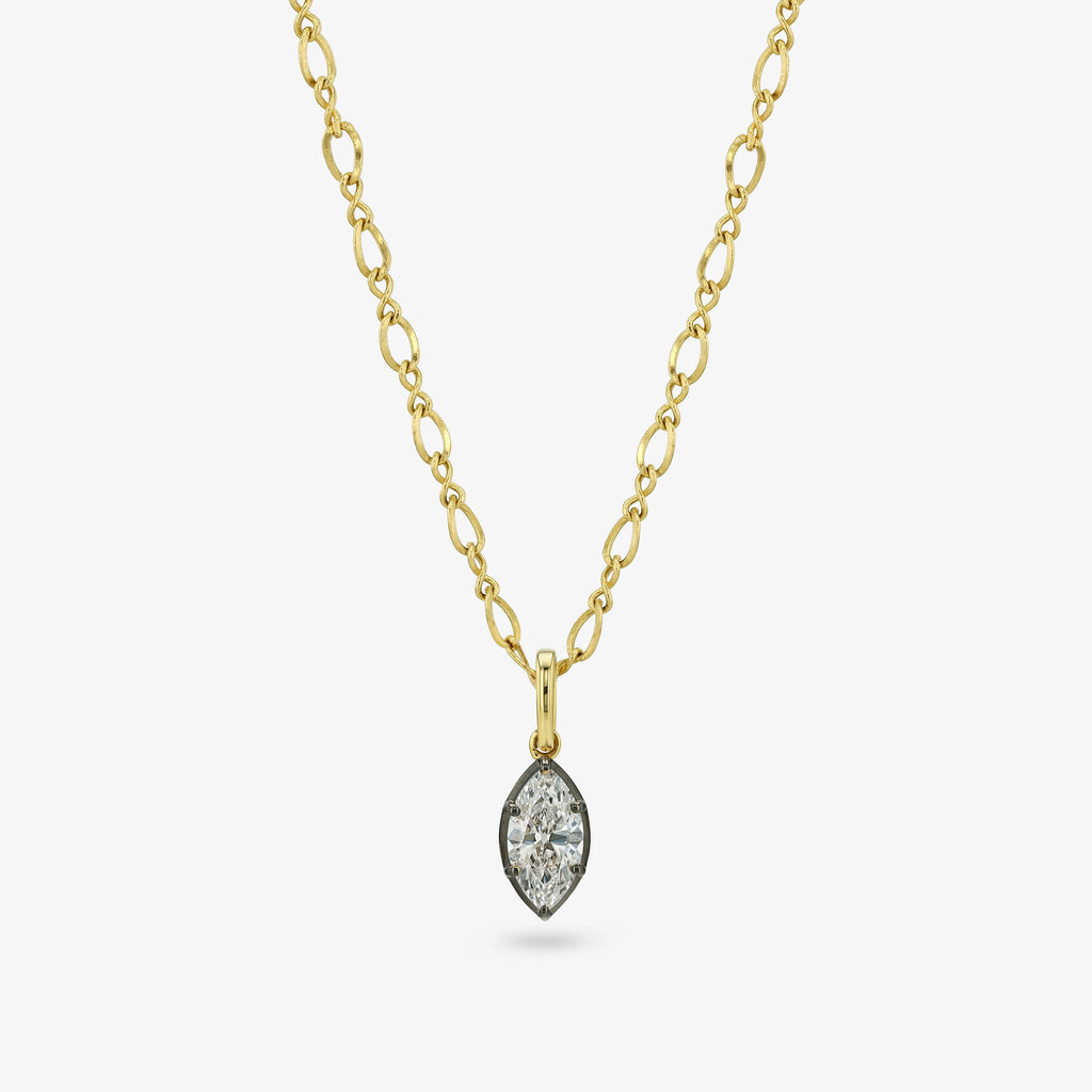 Diamond Seed Pendant Necklace — marquise