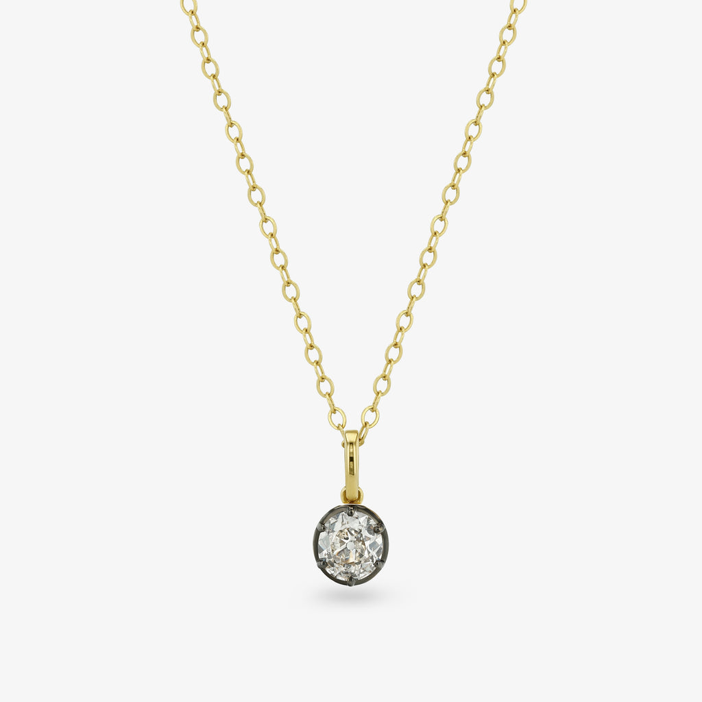 Diamond Seed Pendant Necklace — round