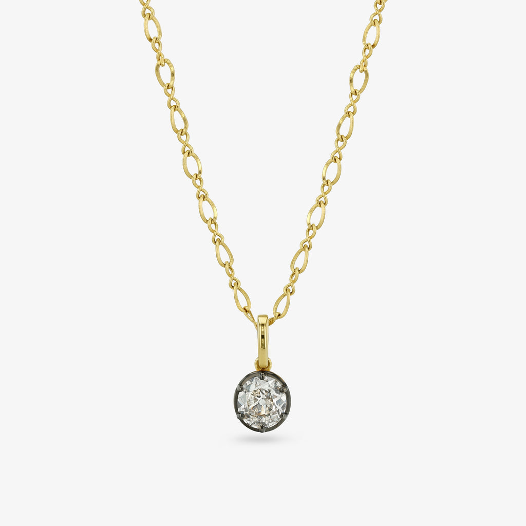 Diamond Seed Pendant Necklace — round