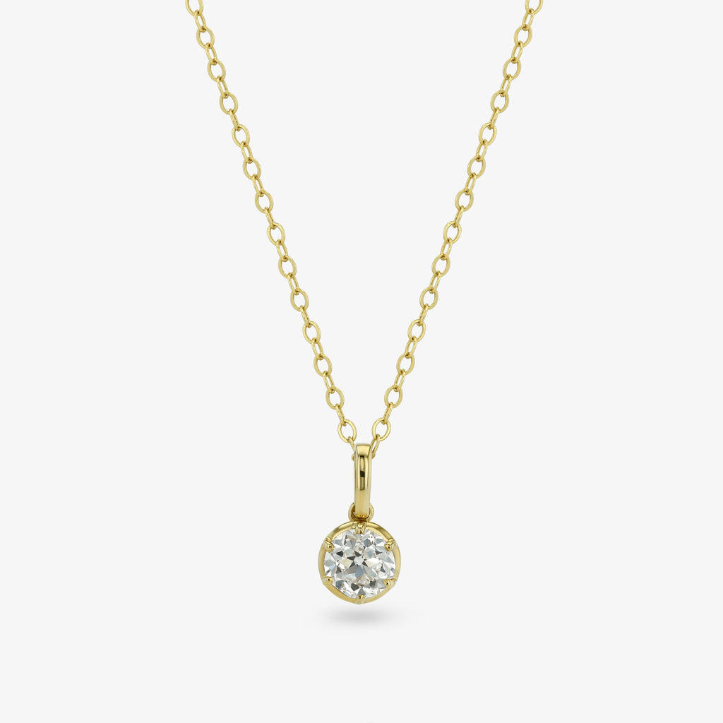 Diamond Seed Pendant Necklace — round