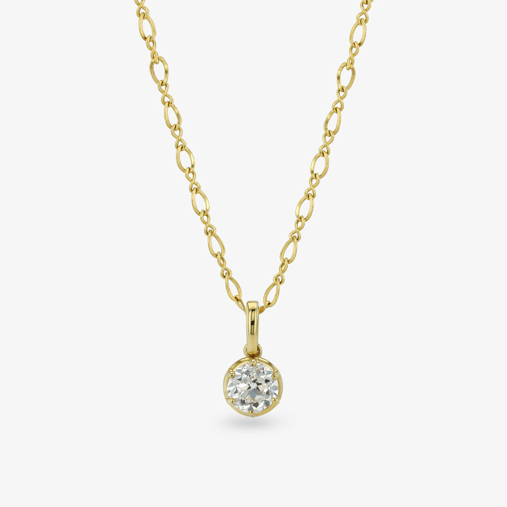 Diamond Seed Pendant Necklace — round