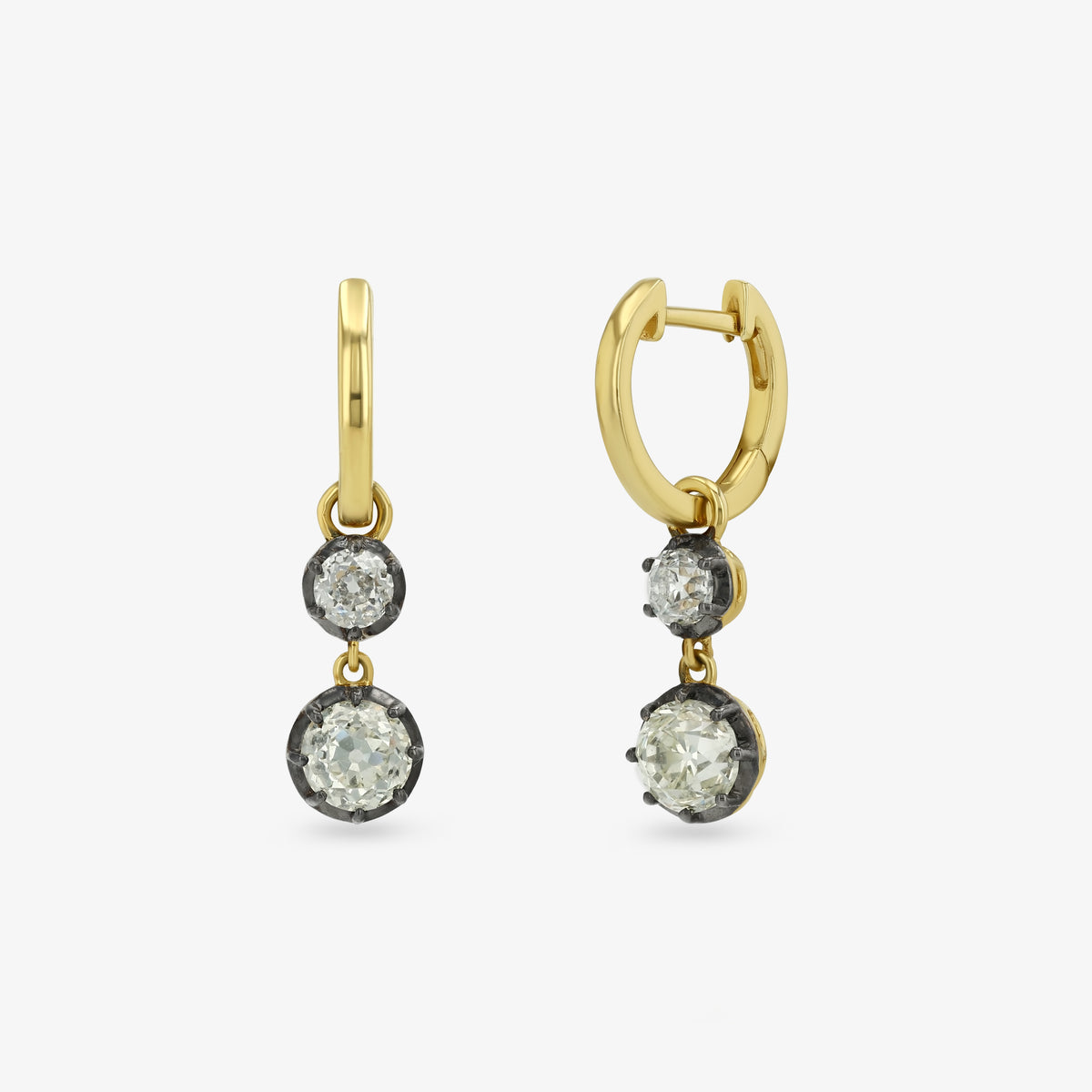 Double Diamond Drop Hoops — round + round