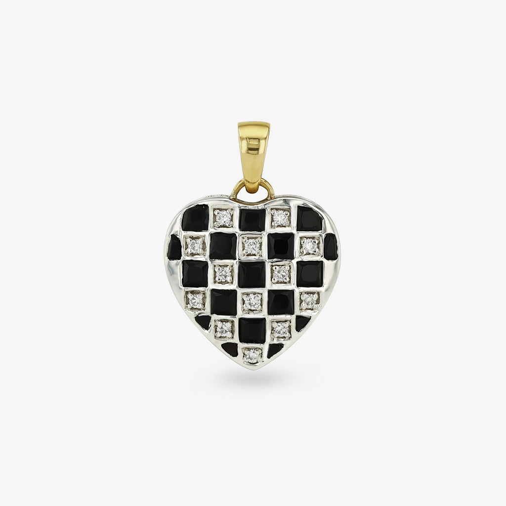 Little Checker Heart Pendant