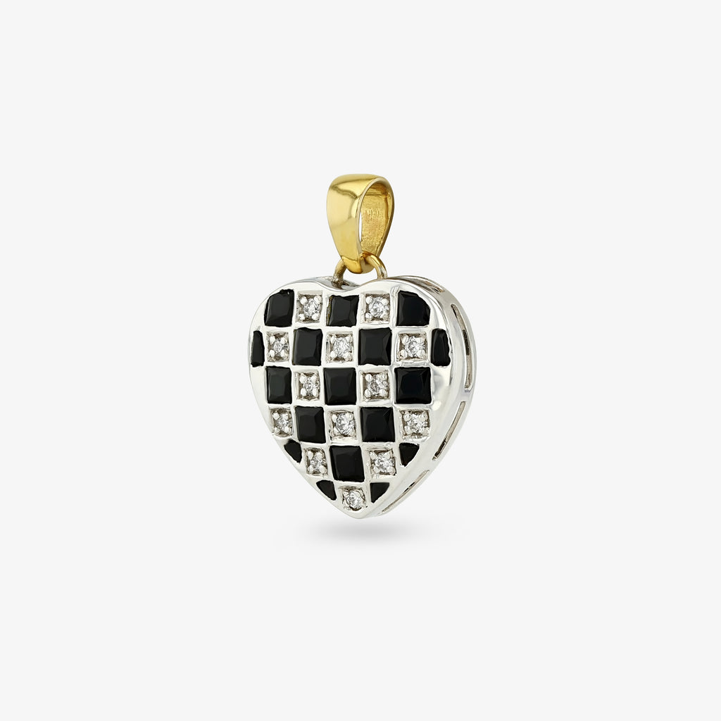 Little Checker Heart Pendant