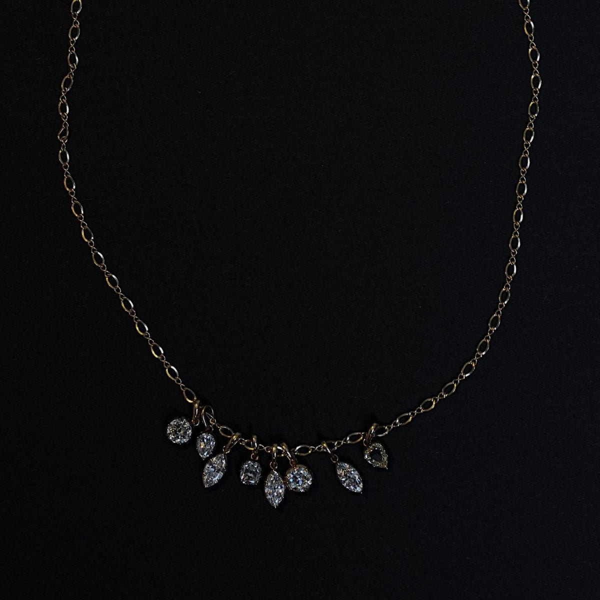 Diamond Seed Pendant Necklace — cushion