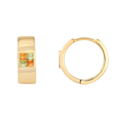 picture of better half huggie earrings (yellow)