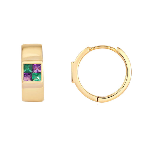 picture of dino huggie earrings (yellow)
