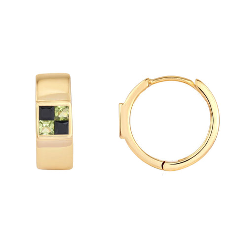 picture of double agent huggie earrings (yellow)