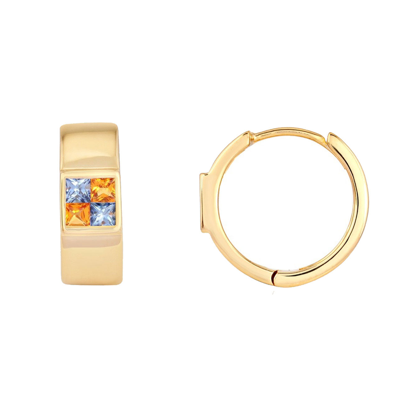 picture of frost and fire huggie earrings (yellow)