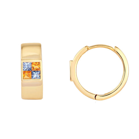 picture of frost and fire huggie earrings (yellow)