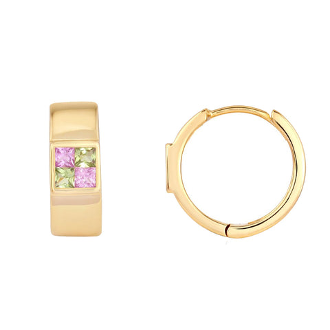 picture of honeymoon huggie earrings (yellow)