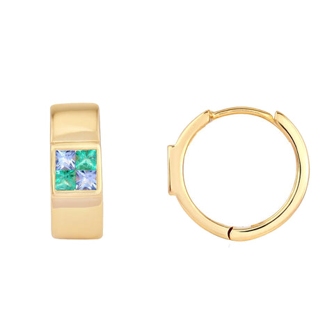 picture of ice rink huggie earrings (yellow)