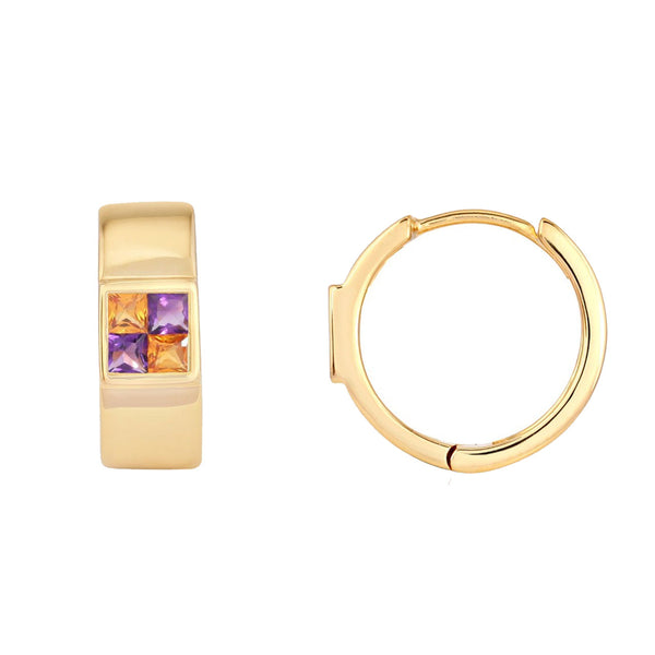 picture of Los Angeles huggie earrings (yellow)