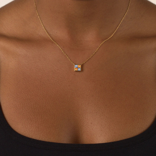 picture of frost and fire necklace on body